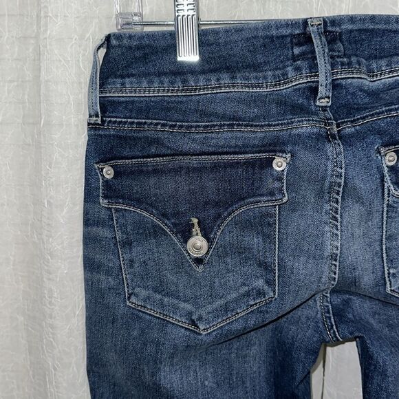 Hudson 25 Collin Flap Skinny Ankle Blue Stretch Designer Jeans - Picture 6 of 13
